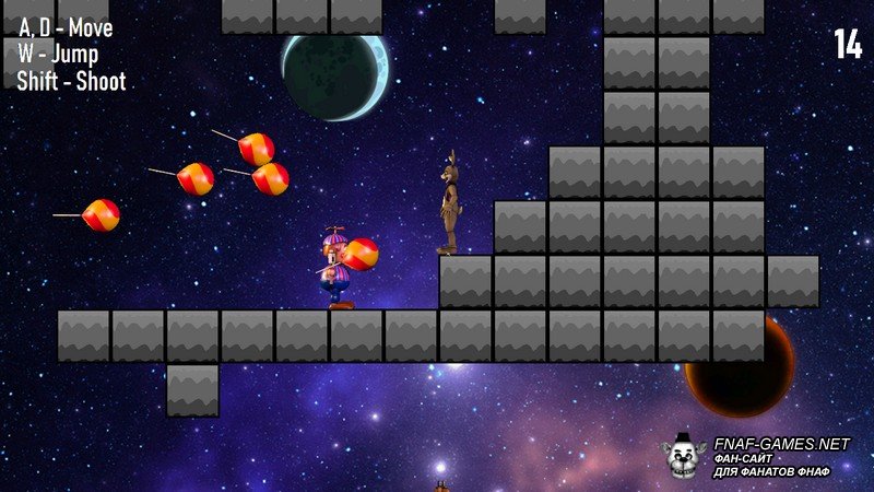 Скачать Malhare In Space – небольшая игра-платформер против ФНаФ аниматроников